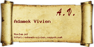 Adamek Vivien névjegykártya
